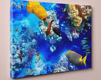 Watercolor Ocean Set clipart anemones coral tropical fish