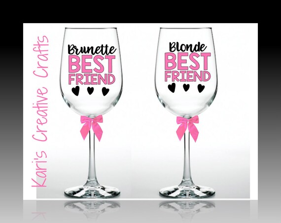 Download Best Friends Wine glass set Blonde Wine Glass Brunette Wine