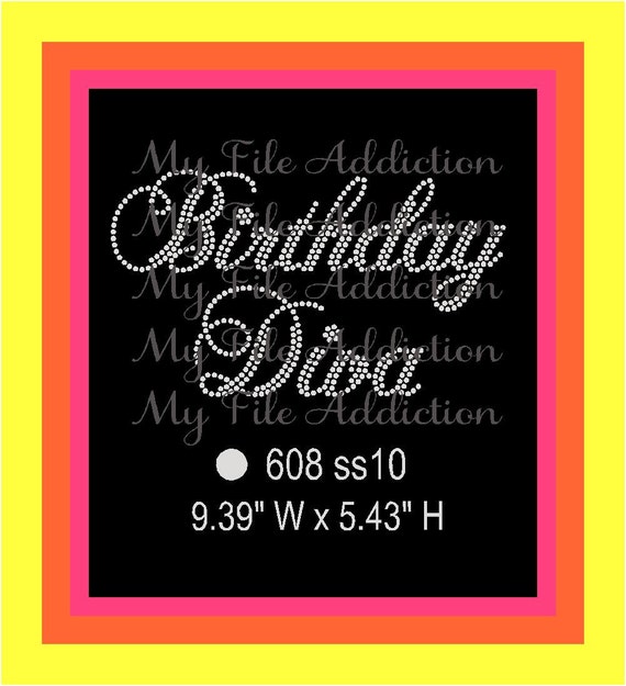 Download Instant Download Rhinestone SVG EPS Design File Birthday