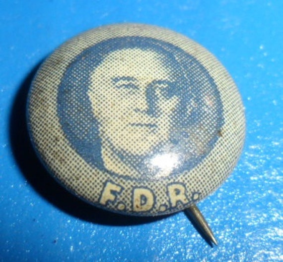 1930's FDR Franklin D. Roosevelt Campaign Button litho