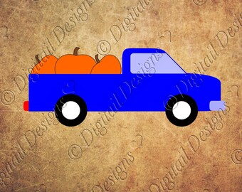 Pumpkin Truck Svg, Png, Dxf, Eps Fcm Cut file for Silhouette, Cricut and Brother Truck with Pumpkins