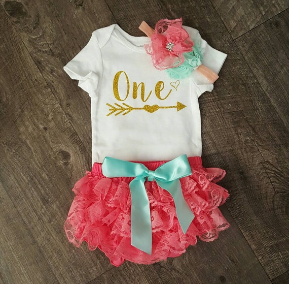 Baby Girl One Onesie / Gold Onesie / Girl Birthday by GlitzzyBlitz