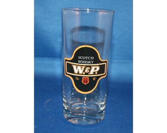 Vintage W & P Scotch Whiskey Tall Rocks Glass Reims glassware made in France