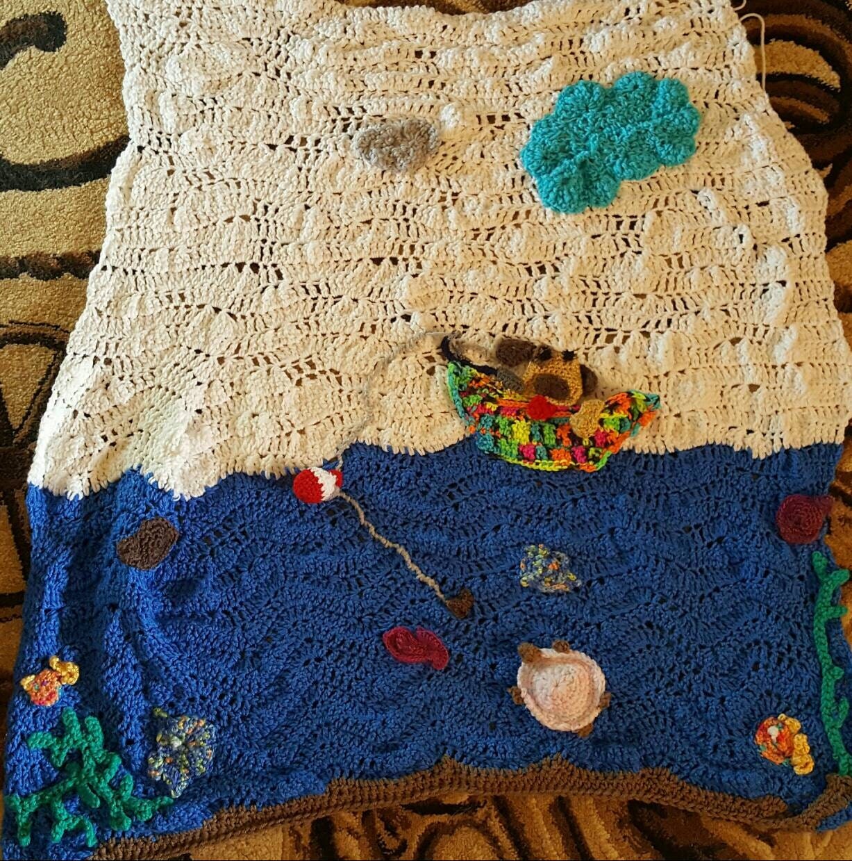 Let's Go Fishing Baby Blanket by justloris on Etsy