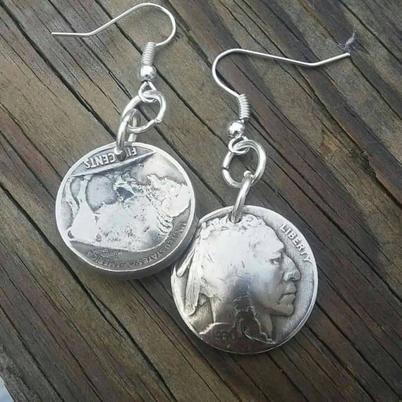 Coin Earrings American Indian Earrings by EandSJewelryDesigns