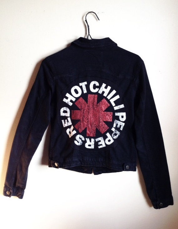 Women's Red Hot Chili Peppers Studded Black Denim Jacket