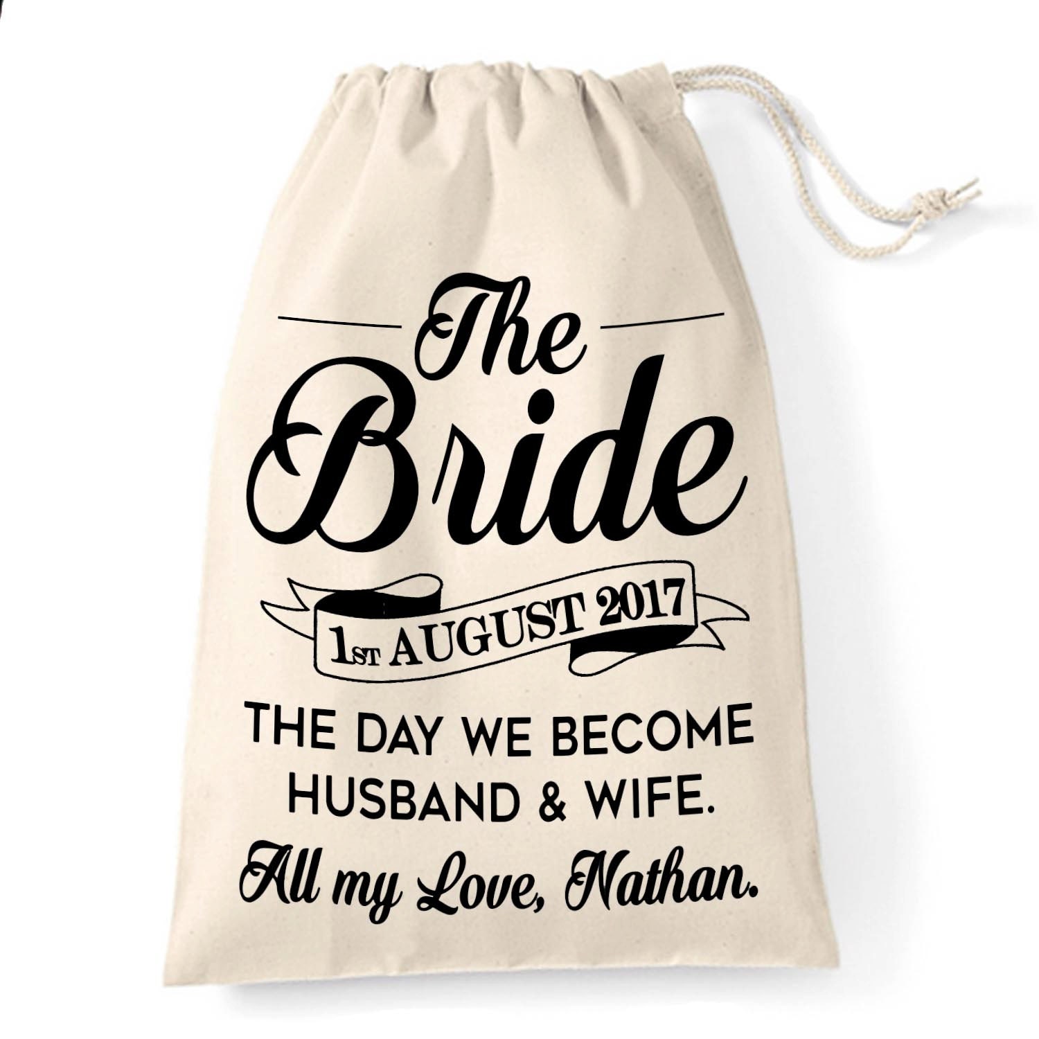 The Bride wedding morning gift bag Wedding day wife to be