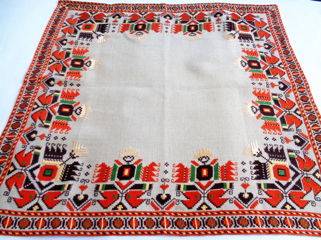 Embroidered Tablecloth Linen Embroidered Bulgarian