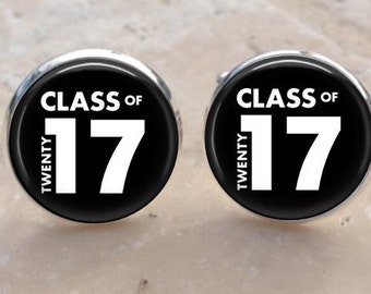 Class of 2017 Cufflink set, Back to school gift- 2017 Graduation Cuff Links, Graduation Gift for men, boys,,men
