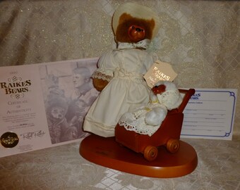 Raikes Wooden Bears Exclusive Design 1990 Mother's Day Complete Set New in Original Box With Tags Collectible