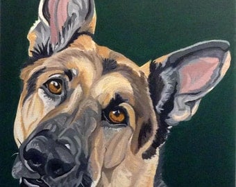 Dog Painting Custom, Pet Portrait, Pet Painting, Custom Dog Portrait, Hand Painted, From Photograph, Pet Lover Gift, Memorial Pet Portrait