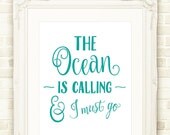 Items similar to Beach Wall Art, The Ocean Is Calling INSTANT DOWNLOAD