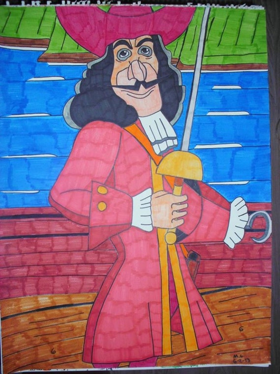 Items similar to Captain Hook on the Jolly Roger on Etsy