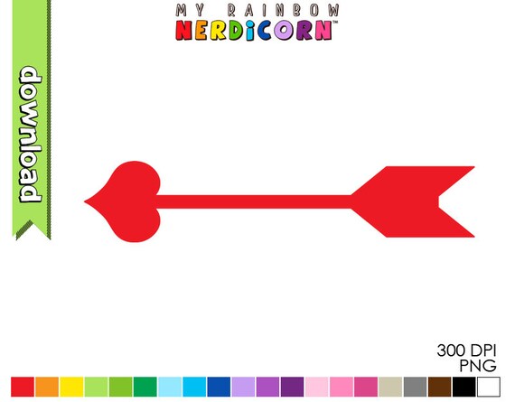 20 colors Cupid's Arrow Printable Digital by MyRainbowNerdicorn
