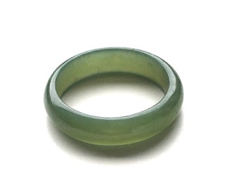 Canadian Jade Narrow Band Ring 5mm - Ring - Jade Ring - Natural Jade Ring - Summer Sale - 10% off - Promo Code: Summer2017