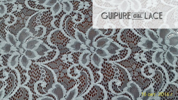 Ivory lace fabric, French lace, Chantilly lace Bridal lace Wedding lace White lace Veil lace Scalloped Floral lace Lingerie lace by the yard