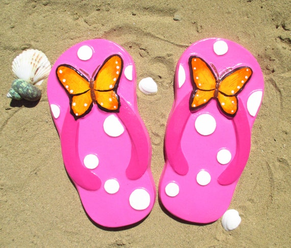 Flip Flop decor concrete garden stepping by ... Flip Flop decor concrete garden stepping by