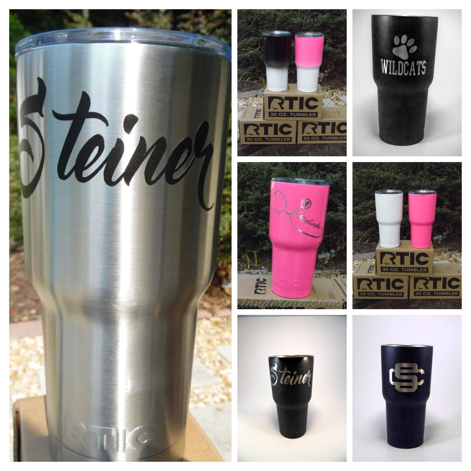 30 oz RTIC Tumbler with 2 colors of Powder Coating Vinyl Peel