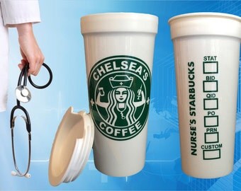 New and Improved! Nursing Starbucks Parody for Nurses RN, BSN, LVN - Great Nurse or Medical Student Graduation Gift! To-Go Coffee Travel Mug