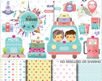 Travel Clipart, 80%OFF, Travel Graphics, COMMERCIAL USE, Road Trip Clipart, Planner Accessories, Travel Party, Tourism, Drive
