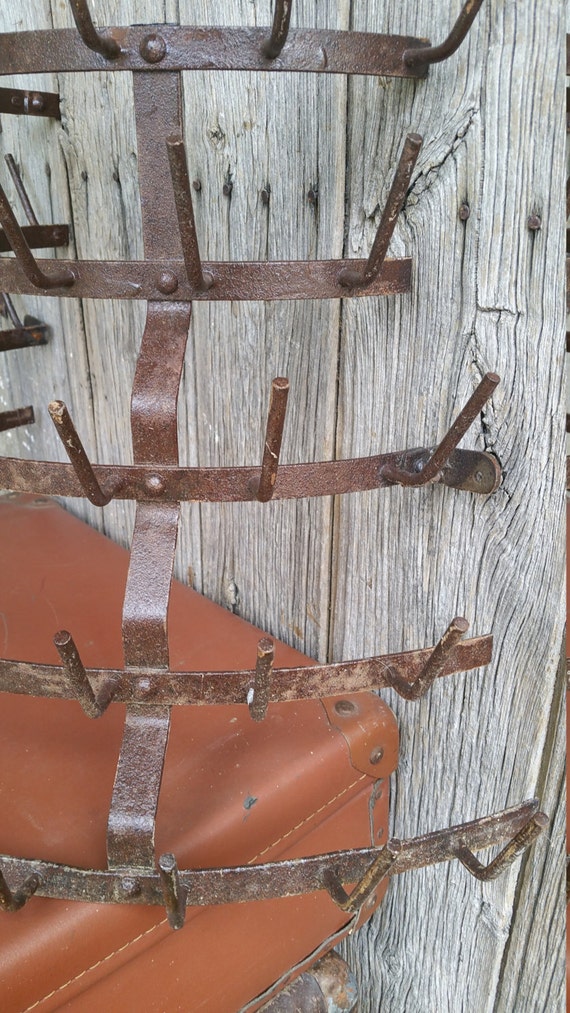 French Vintage Wall Mounted Bottle Drying Rack Vintage