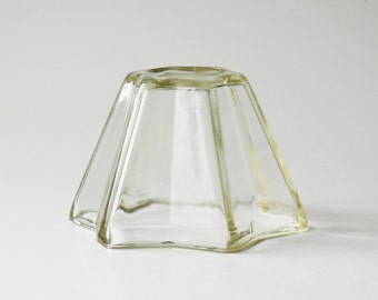 Star shaped jelly mold in thick depression glass