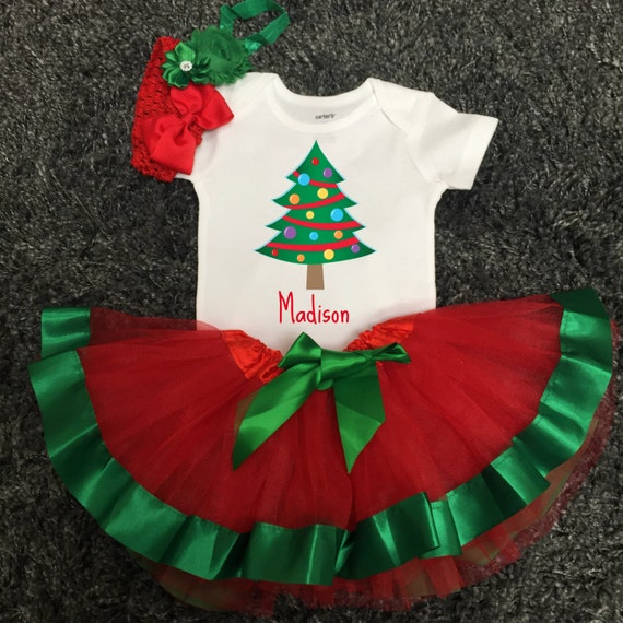 Items similar to Christmas Outfit for Toddler Girl Christmas Tree Shirt