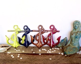Anchor Hooks - Nautical Bathroom Decor - Coastal Wall Decor - Nautical Nursery - Bathroom Wall Hooks - Beach House Decor - Anchor Decor