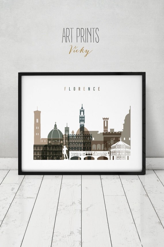 Florence art print Poster Wall art travel Italy by ArtPrintsVicky