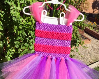 Cheshire Cat Costume- Cat Costume- Alice in Wonderland Costume- Pink and Purple tutu- Halloween Costume