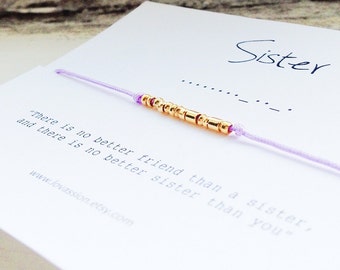 SISTER - Morse Code Bracelet