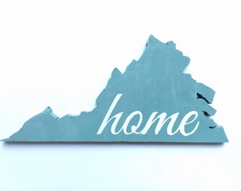 Virginia decor, rustic decor, wooden sign, wedding decor, house warming, newlywed, gift, wood sign