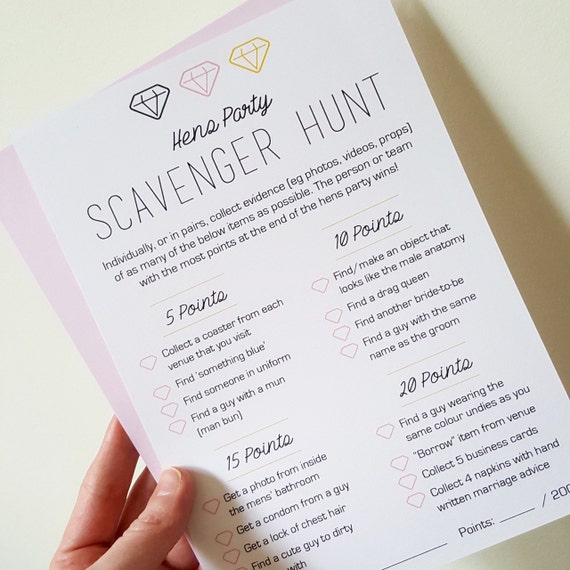 Scavenger Hunt Hens Party Pkt of 10