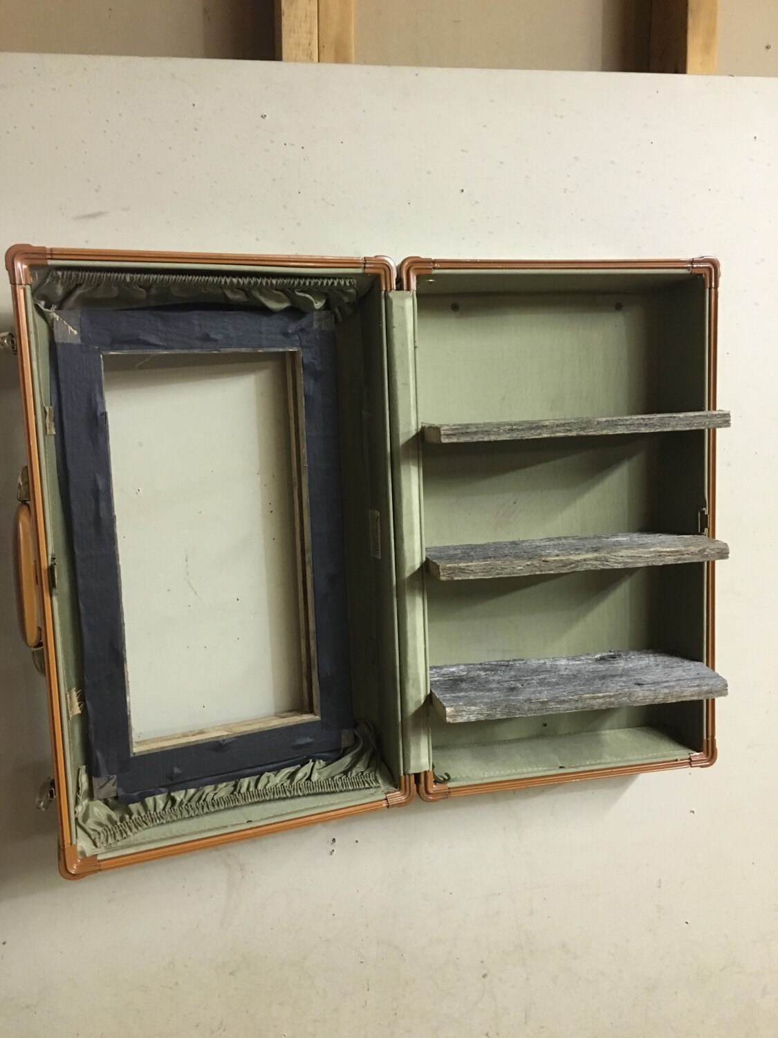 RESERVED for JAN4442 Suitcase shelves wall hanging