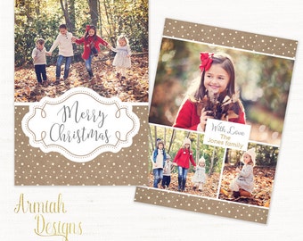 Digital Photoshop Christmas Card Template for photographers - CC009 - INSTANT DOWNLOAD