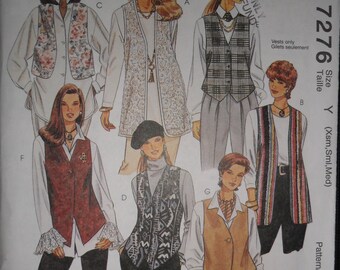 McCallsMisses Unlined Vests Pattern #7276