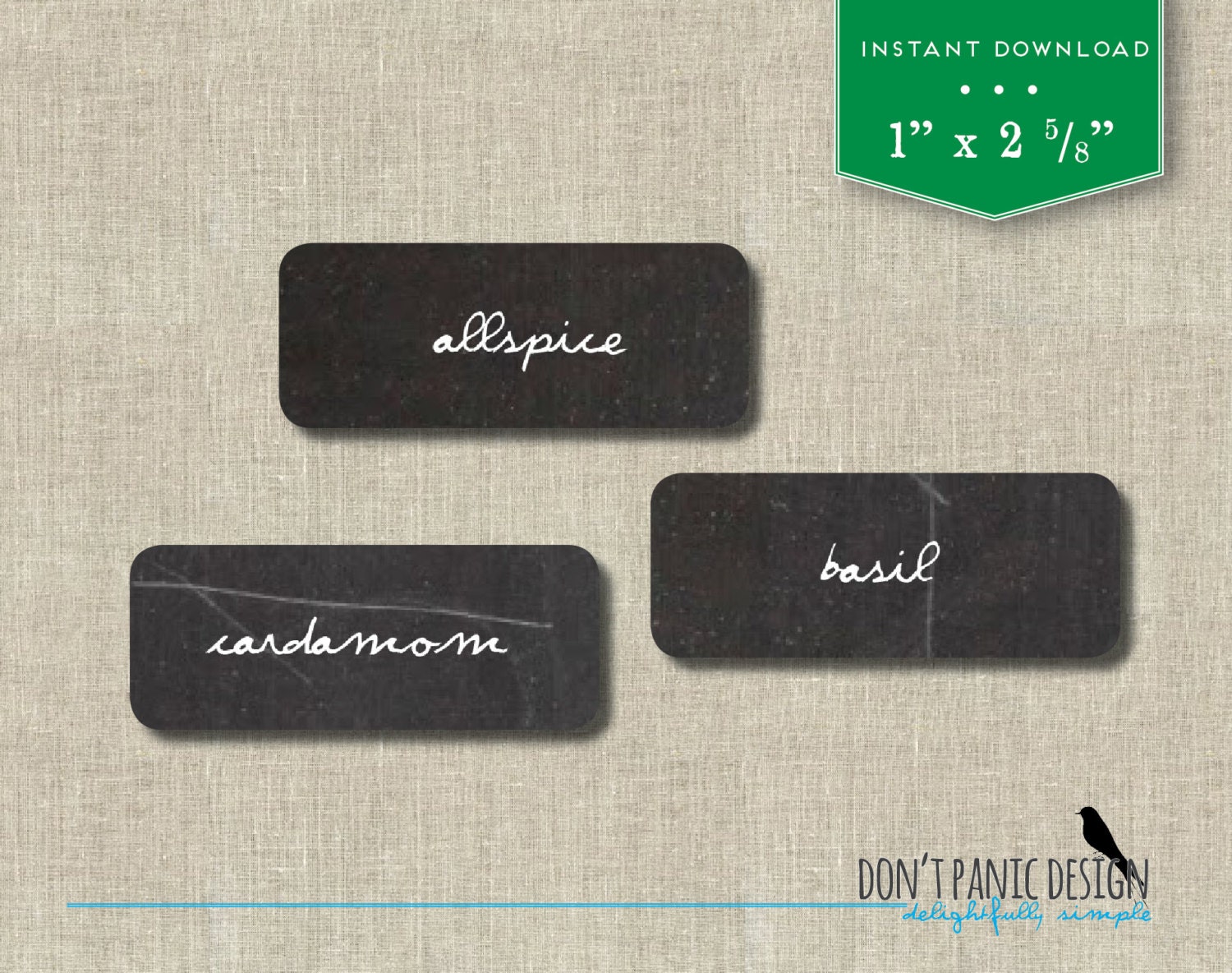 diy printable spice jar labels simple chalkboard rectangle