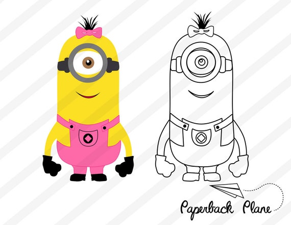 Download Minions colored outline SVG PNG Cut Files for use with