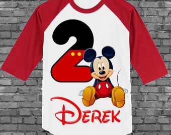 Mickey Mouse Birthday Shirt - Mickey Birthday Shirt - Raglan Available