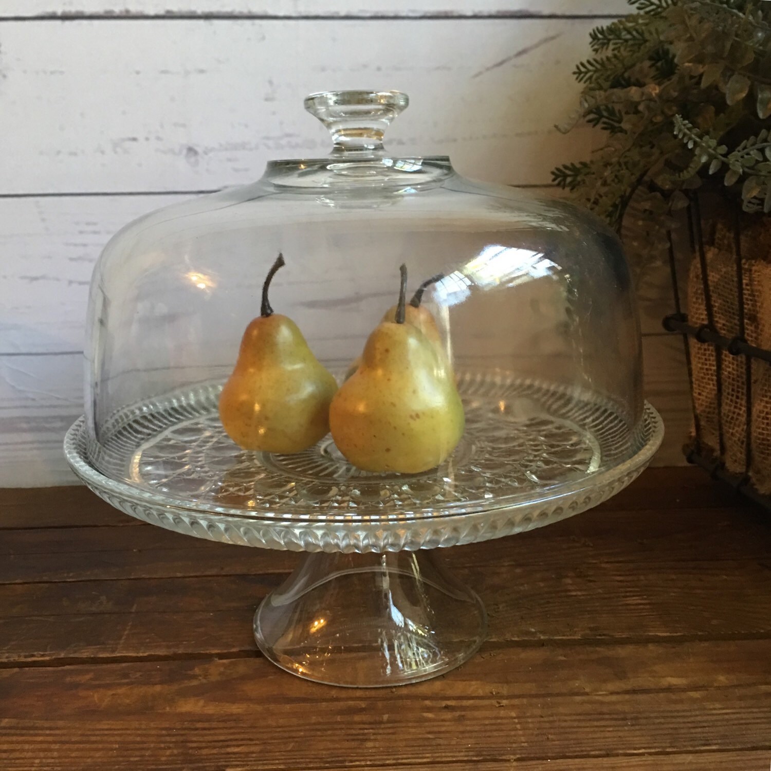 Antique glass cake plates Clearance