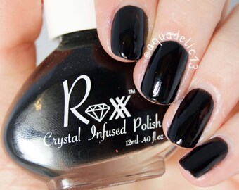 Black Tourmaline - Protection - Crystal Infused Nail Polish - Free Shipping