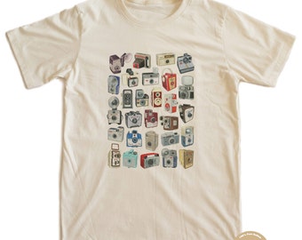 Vintage Camera 70's T-shirt 100% Organic Cotton