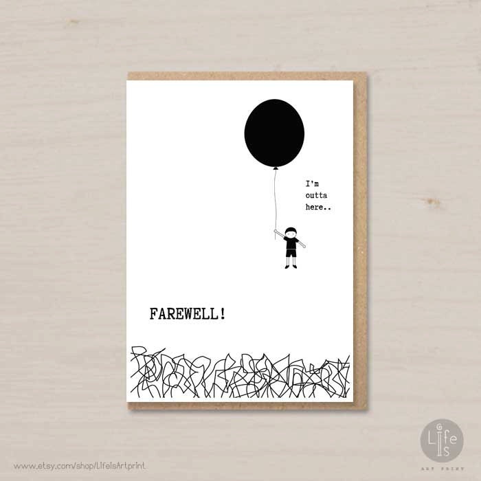 Unique 77 Farewell Card Size