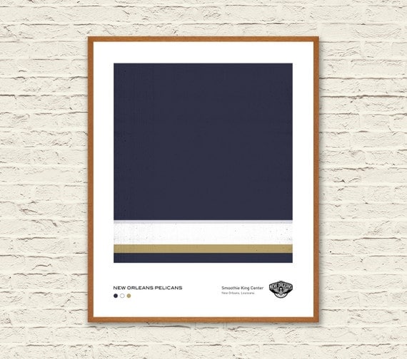  New  Orleans  Pelicans Minimalist  Art Print NBA by 