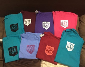 Items similar to Adult and Children's Personalized Pocket Tees on Etsy