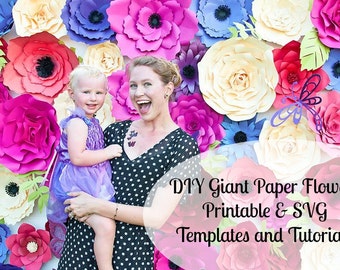 Giant Poppy Paper Flower DIY Templates DIY Flower backdrop