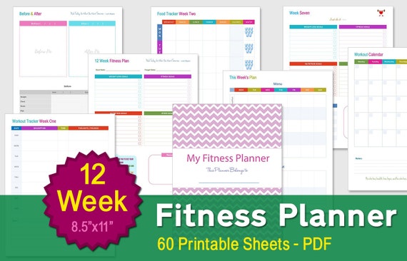 12 Week Fitness Planner Fitness Journal Weight by TheWomenTalk