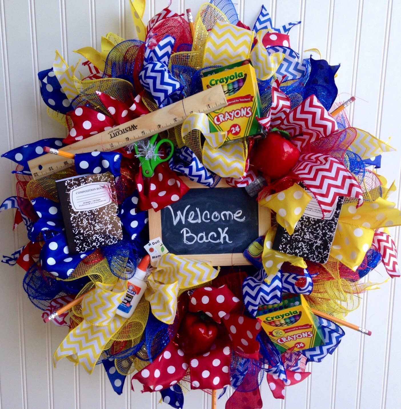 Teacher wreath back to school wreath teacher by MadeForBri on Etsy