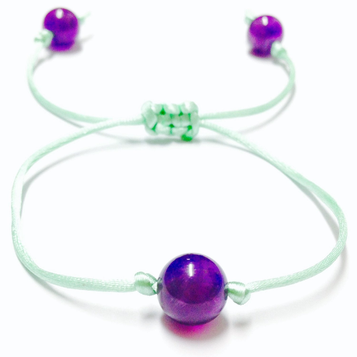 Amethyst String Bracelet Simple Gemstone String Bracelet