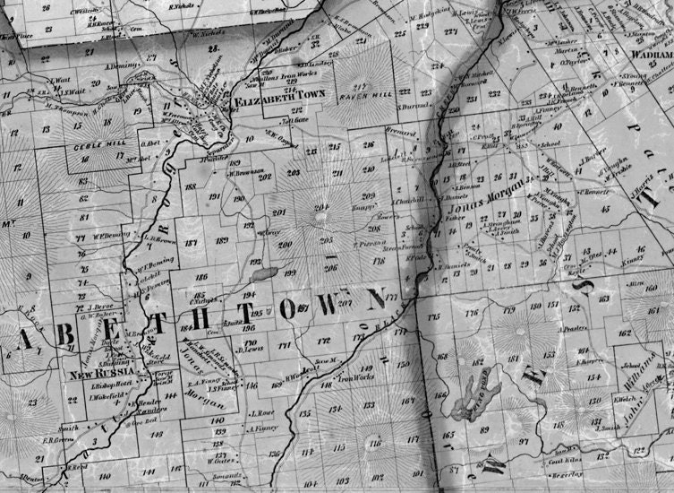 1858 Map of Essex County New York by GenealogicalSurveyor on Etsy